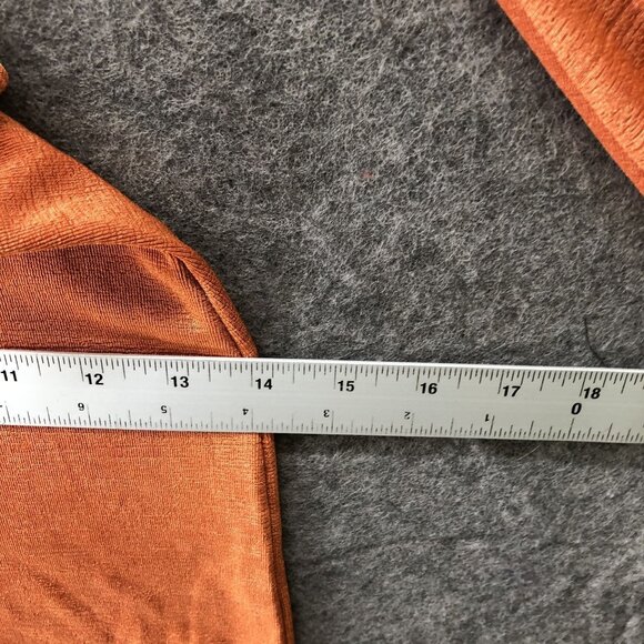 Hello Molly One Shoulder Dress Womens S (4) Orange Copper Long Sleeve Stretchy - Picture 8 of 10
